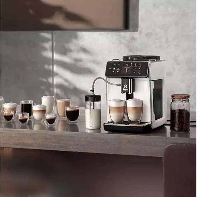 GranAroma Fully Automatic White Espresso Machine