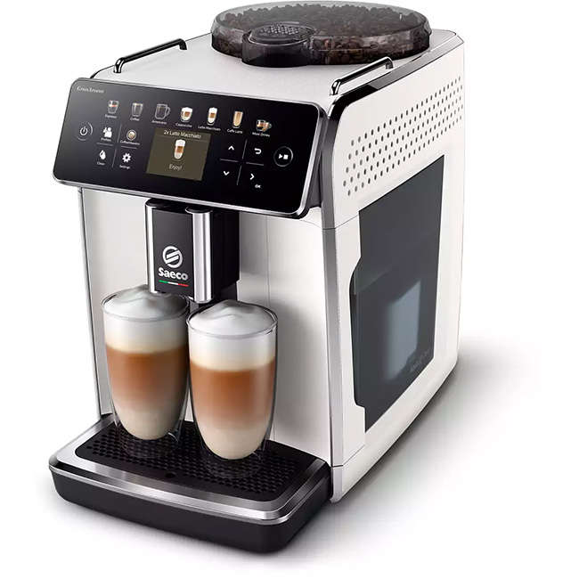 GranAroma Fully Automatic White Espresso Machine