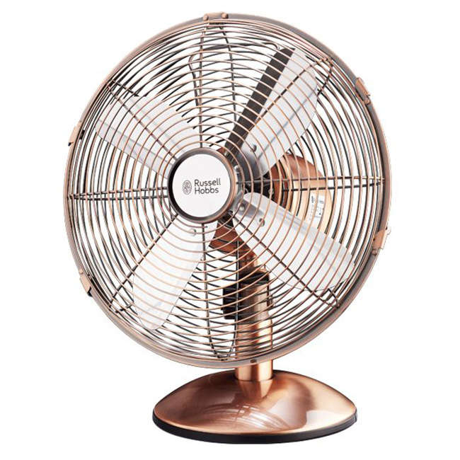 Copper Desk Fan, 30cm