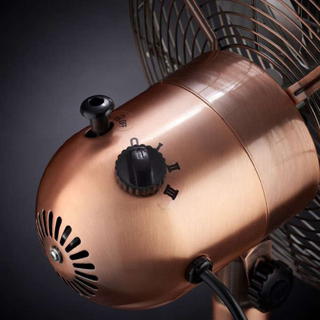 Copper Desk Fan, 30cm