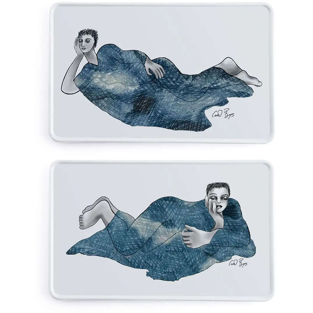 Set Of 2 Rectangular Platters, Indigo Girls