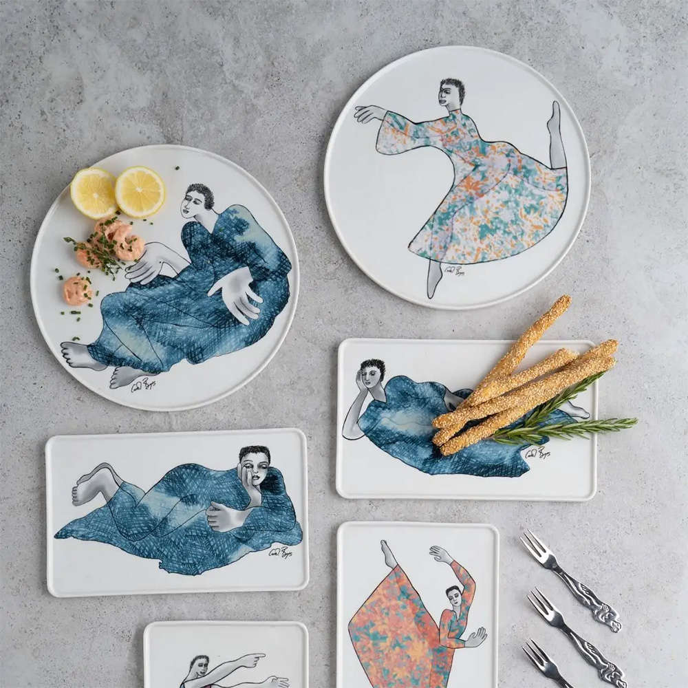 Set Of 2 Rectangular Platters, Indigo Girls