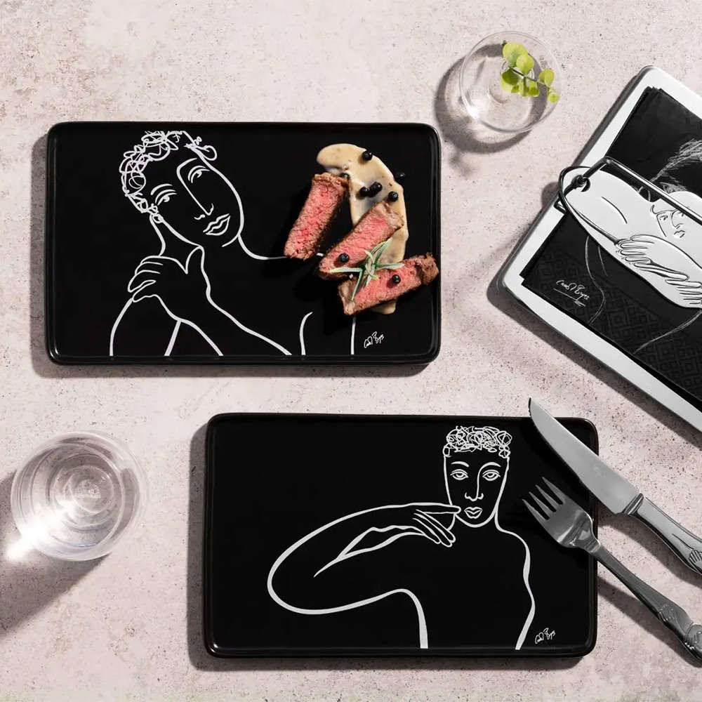 Set Of 2 Rectangular Platters, In Good Taste