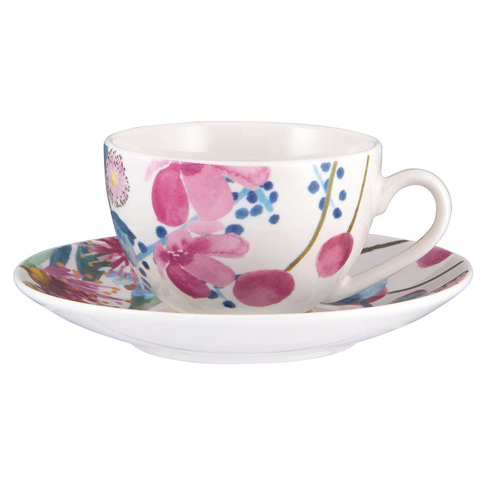 Botanic Gardens Eucalyptus Bloom Coupe Demi Cup & Saucer
