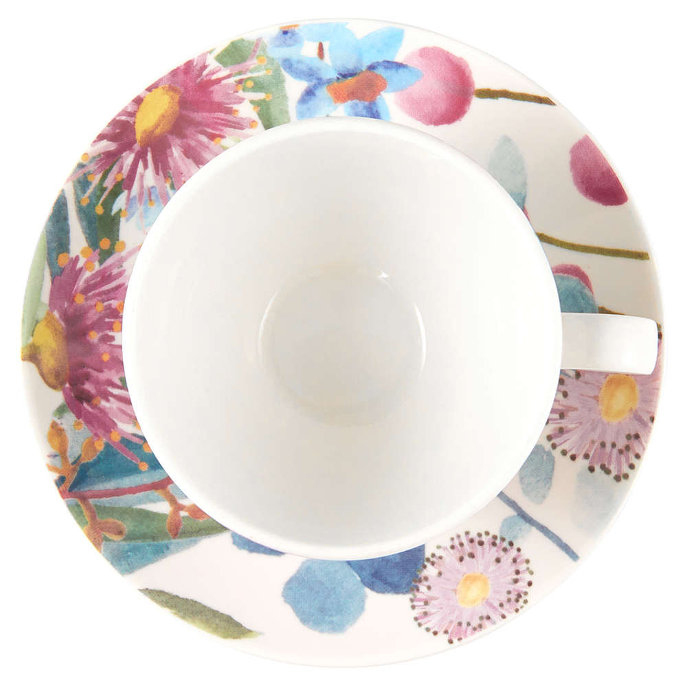Botanic Gardens Eucalyptus Bloom Coupe Demi Cup & Saucer