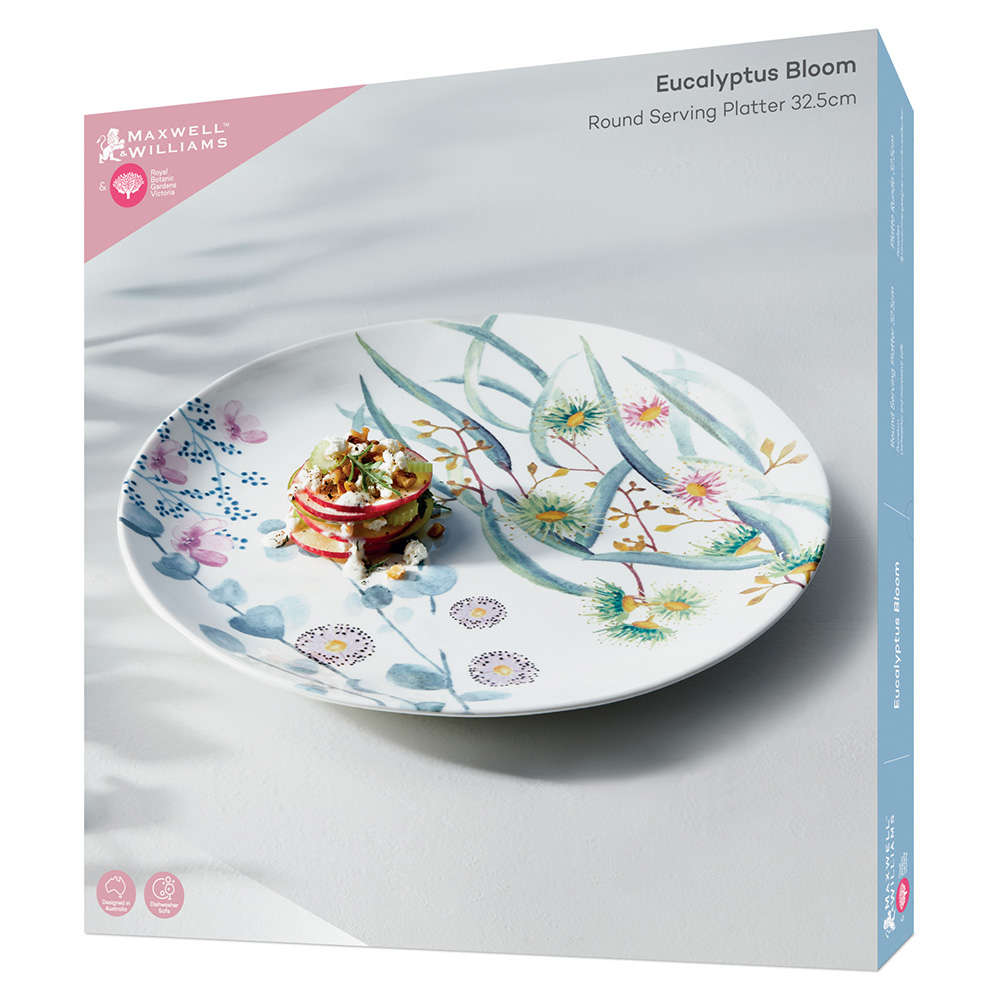 Botanic Gardens Eucalyptus Bloom Round Platter, 33cm