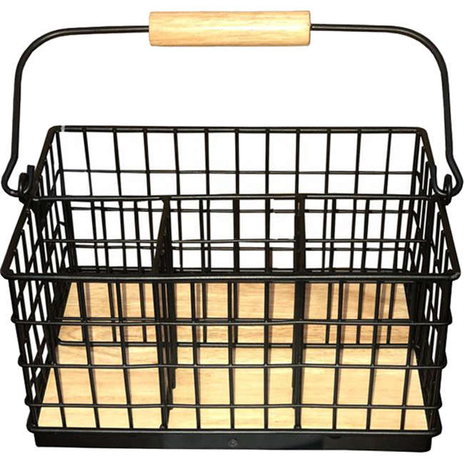 Black & Wood Cutlery Caddy