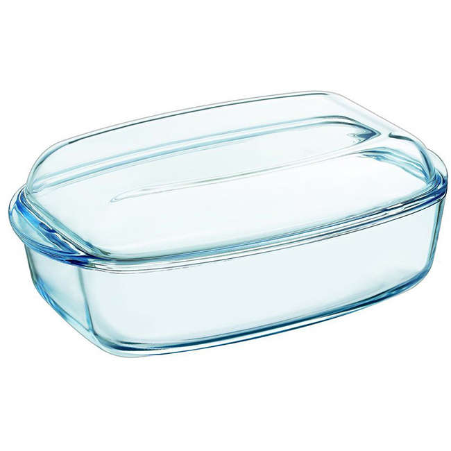Essentials Rectangular Casserole Dish With Lid, 6.5L
