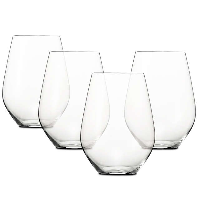 Authentis Casual Stemless Bordeaux Wine Glasses, Set of 4