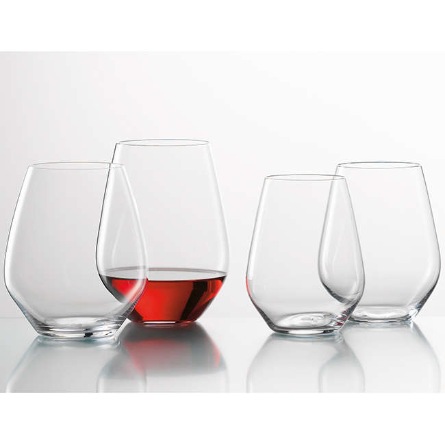 Authentis Casual Stemless Bordeaux Wine Glasses, Set of 4