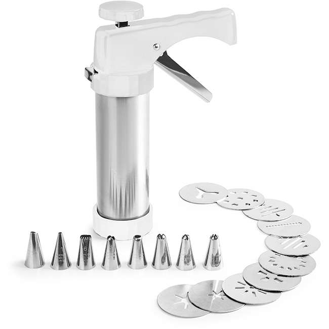 Silver-Alu Stainless Steel Cookie Press