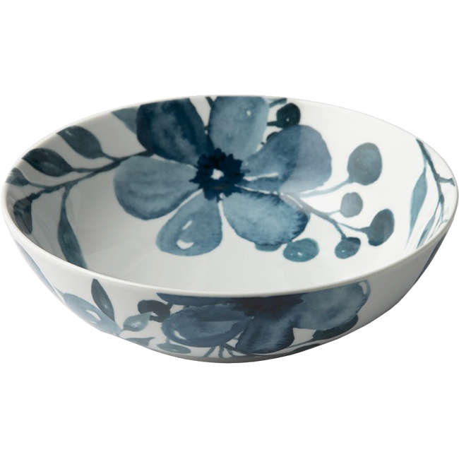 Blue Floral Salad Bowl