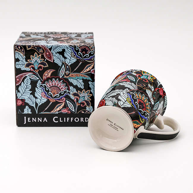 Floral On Bold Black Footed Mug