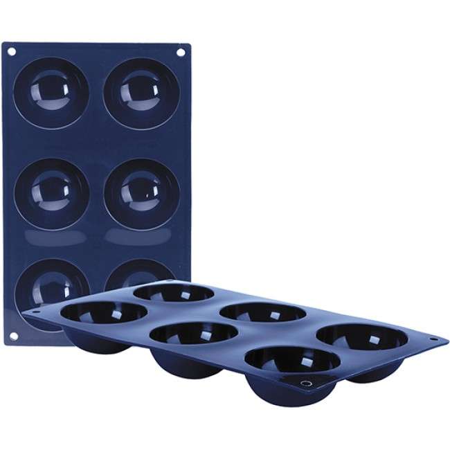 Blueberry 6 Cup Half Spheres Silicone Mould, 7cm
