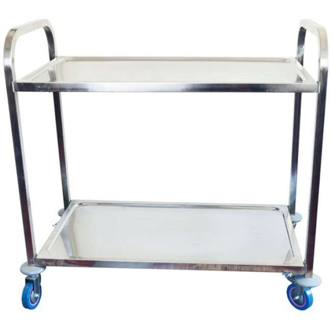 2 Tier Stainless Steel Tea Trolley