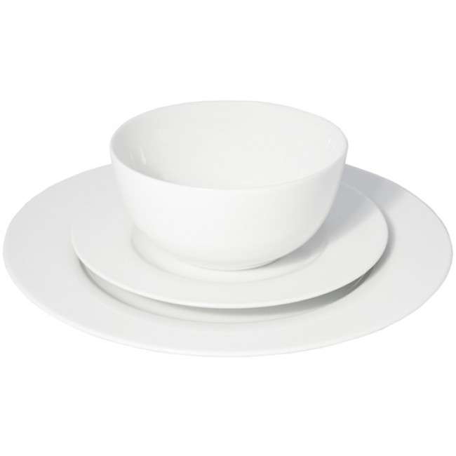 Just White Rim Dinner Set, 12pc