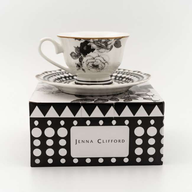 Black Rose Cup & Saucer