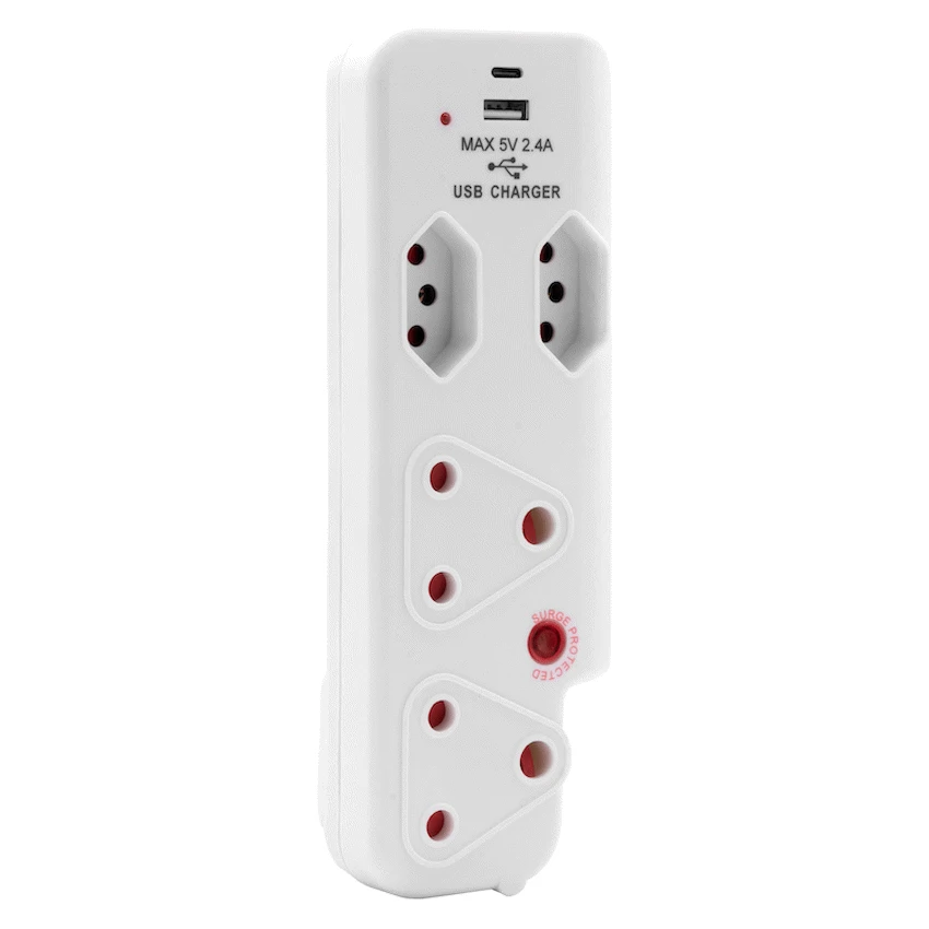 Ellies 4 Way Medium Surge adaptor with type C + USB