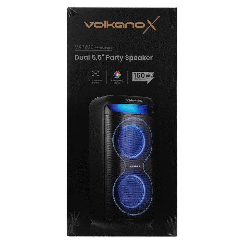 VolkanoX VXP200 Dual 6.5" Party Speaker - Black
