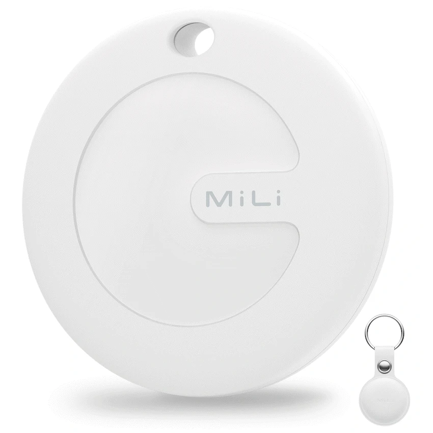 MiTag Apple-Compatible Tag with Leather Keychain Accessory - 1 Pack