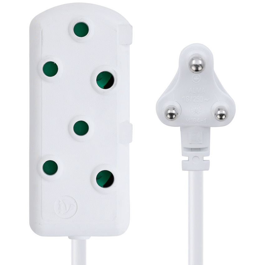 Switched Light Duty Side by Side (SBS) Extension Leads 5m - WT