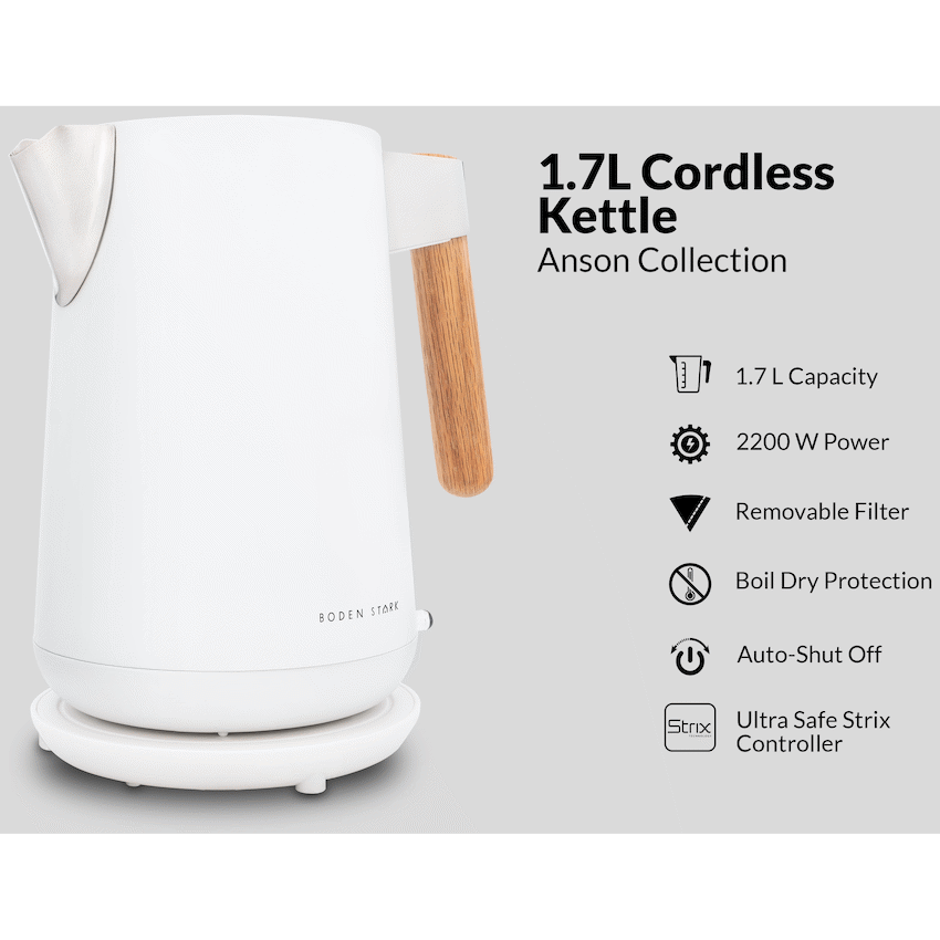 Boden Stark Anson Collection 1.7l 2000w SS Kettle - White