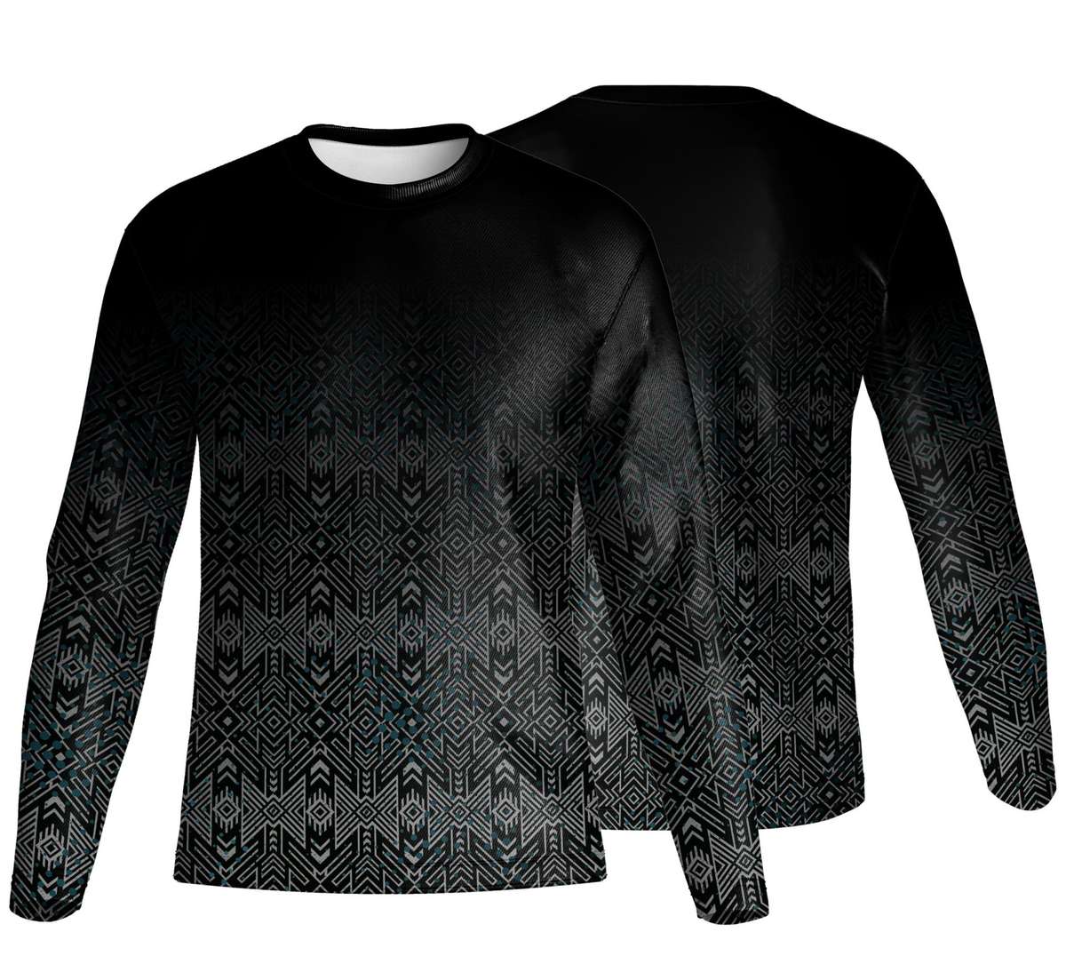 Unisex Long Sleeve Crew Neck T-Shirt | Poly Spandex | Africa Design