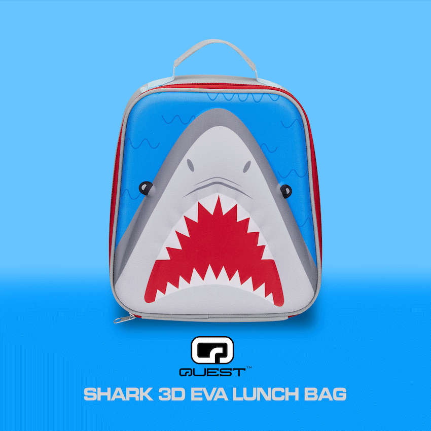 Quest Shark 3D EVA Lunch Bag - Grey