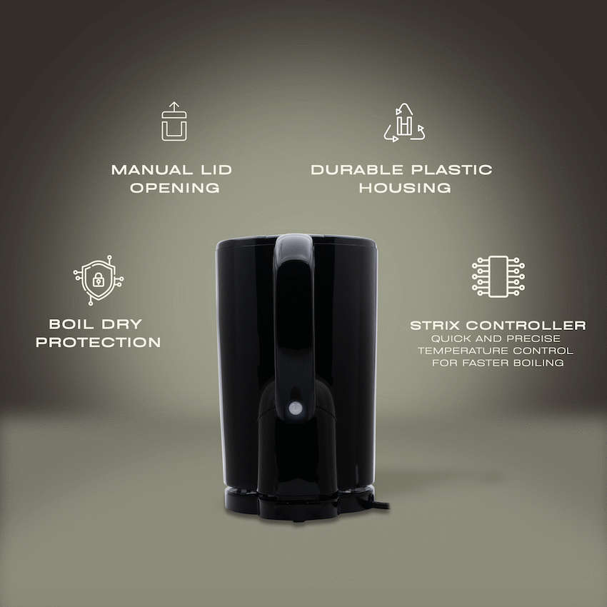 Elektra 1.7l Plastic Cordless Kettle - Black