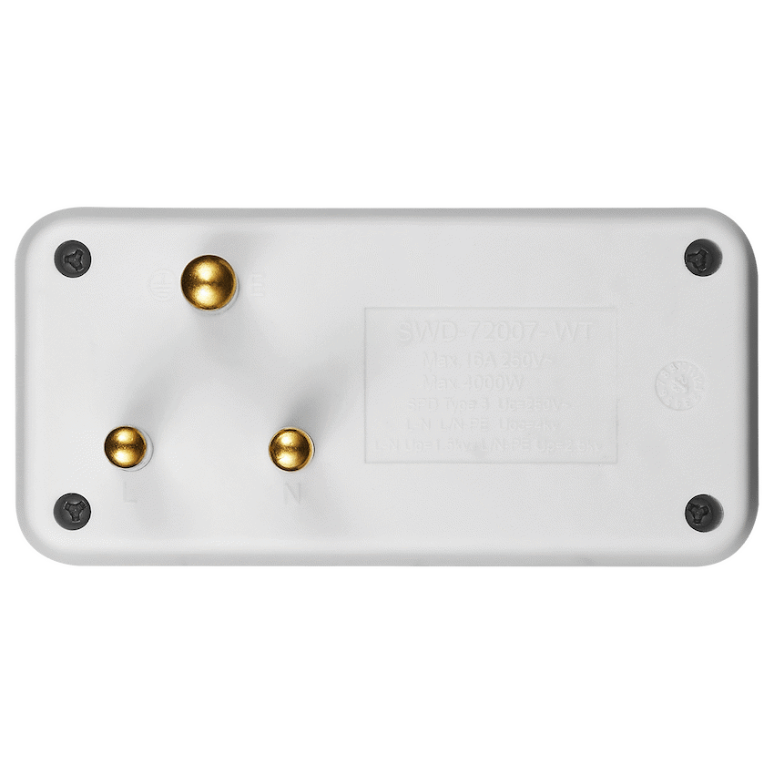 SWITCHED 2 Way Adaptor - White