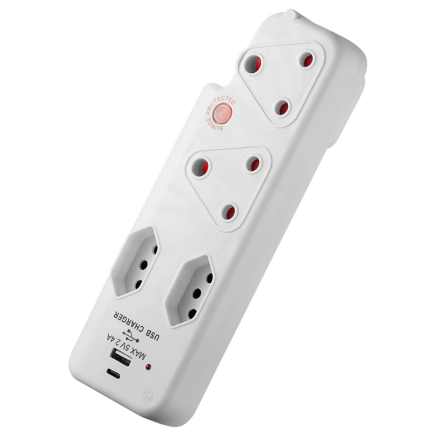 Ellies 4 Way Medium Surge adaptor with type C + USB