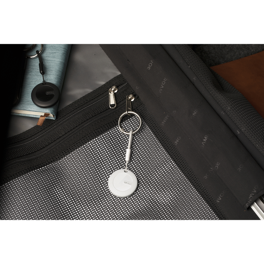 MiTag Apple-Compatible Tag with Leather Keychain Accessory - 1 Pack
