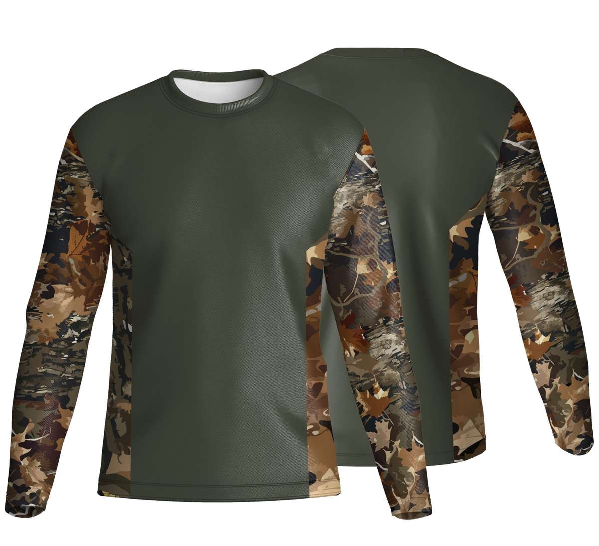 Unisex Long Sleeve Crew Neck T-Shirt | Sport Tec | Camo Design