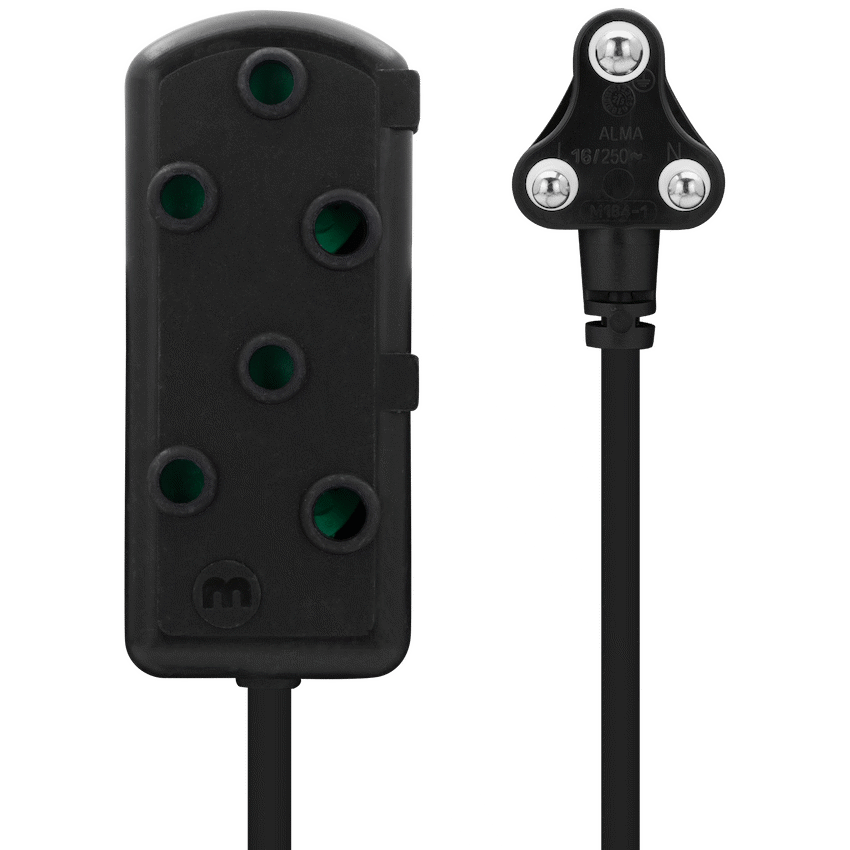 Ellies Side-by-Side Light-Duty Extension Lead - 3m - Black