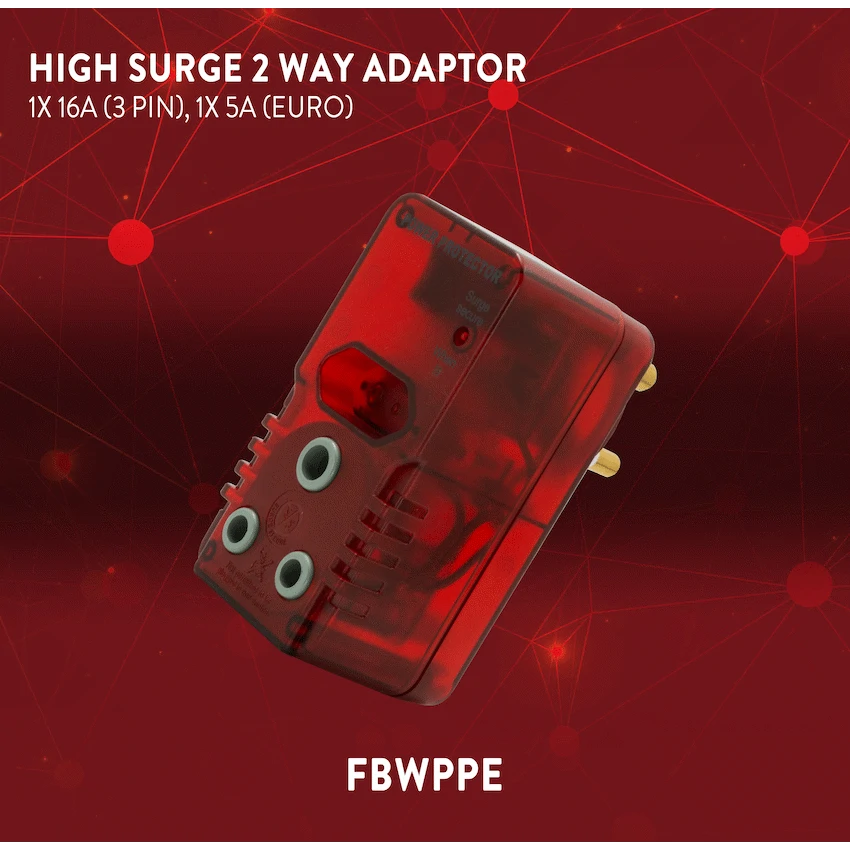 Ellies High Surge Adaptor 1x 5a (Euro), 1x 16a (3-Pin)