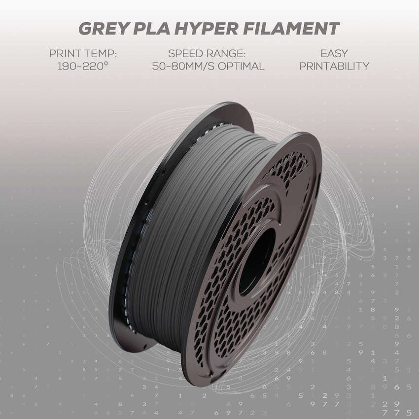 SA Filament PLA Hyper Filament 1kg - Grey