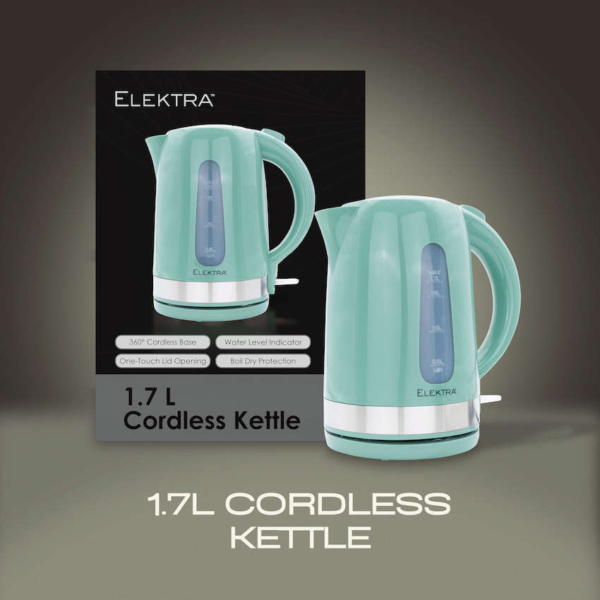 Elektra 2200w 1.7l Plastic Kettle - Green