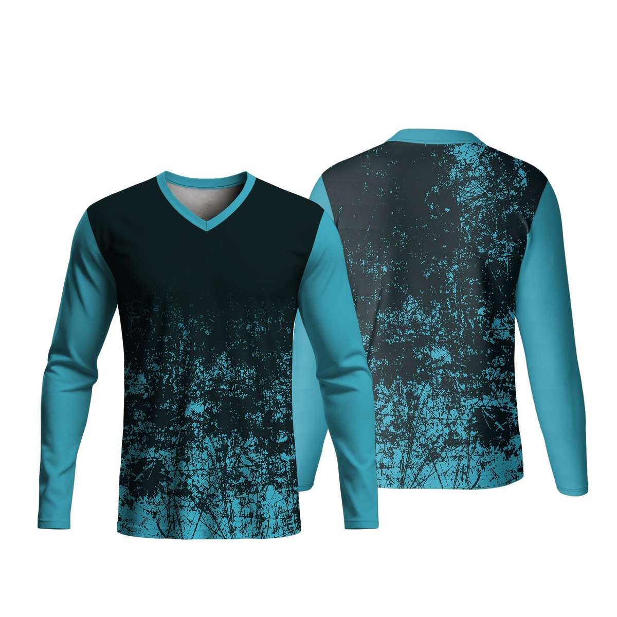 Unisex Long Sleeve V-Neck T-Shirt | Poly Spandex | Sport Design