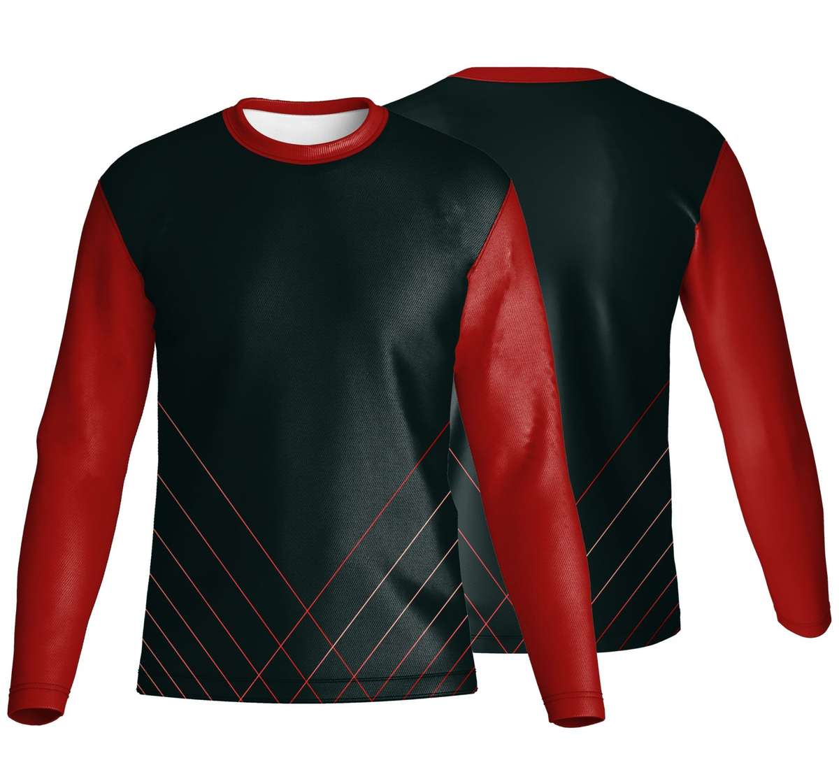 Unisex Long Sleeve Crew Neck T-Shirt | Poly Spandex | Sport Design