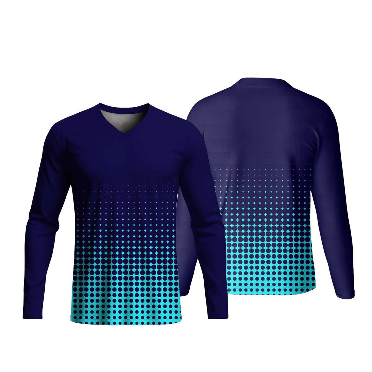 Unisex Long Sleeve V-Neck T-Shirt | Poly Spandex | Sport Design