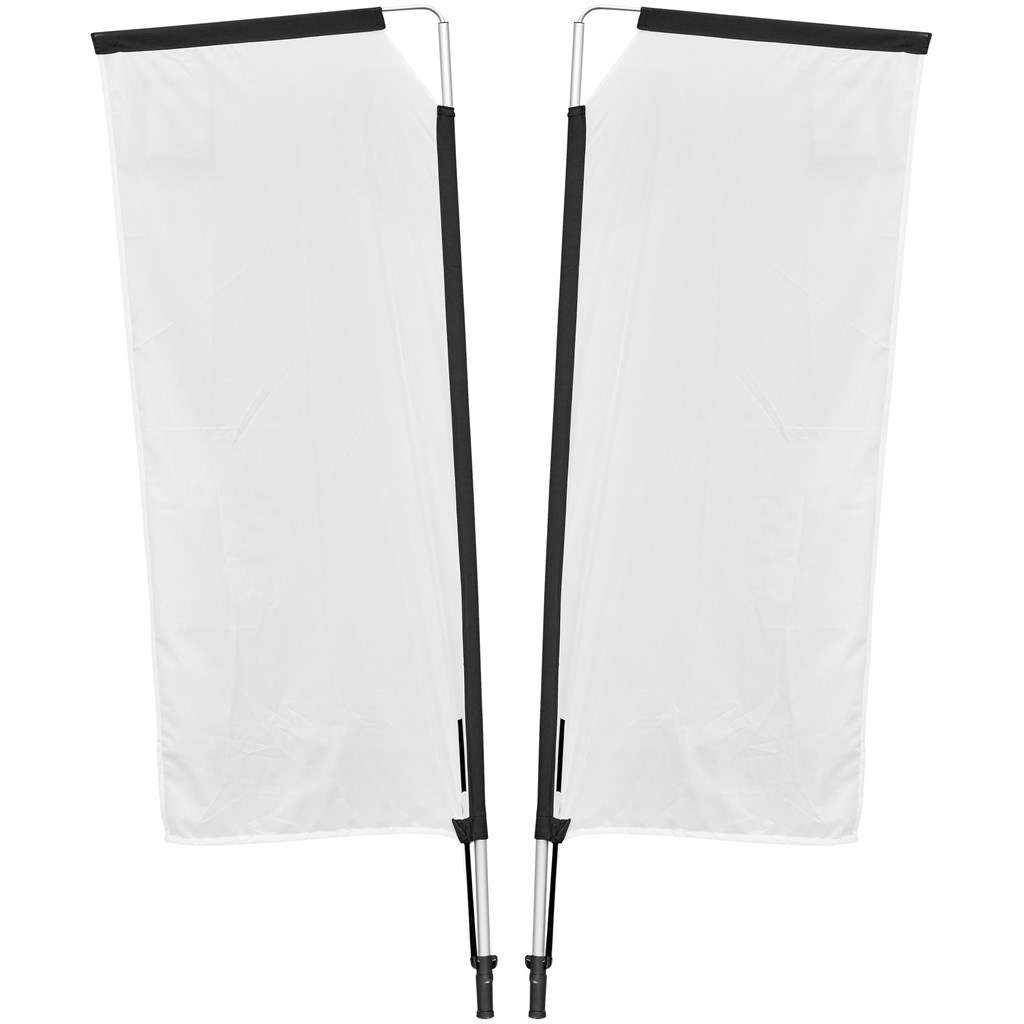 Legend 2M Sublimated Telescopic Double-Sided Flying Banner - 1 complete unit