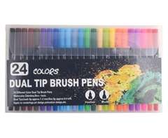 24-Piece Dual Tip Brush Pen Set