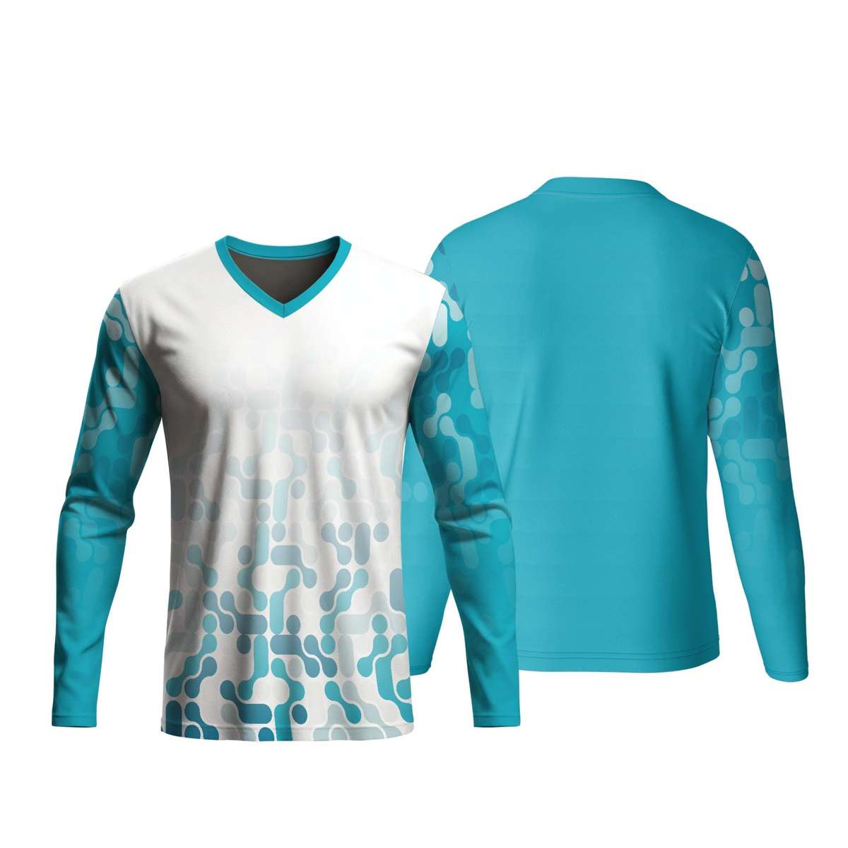 Unisex Dye Sublimated Long Sleeve V-Neck T-Shirt | Interlock | Corporate Design