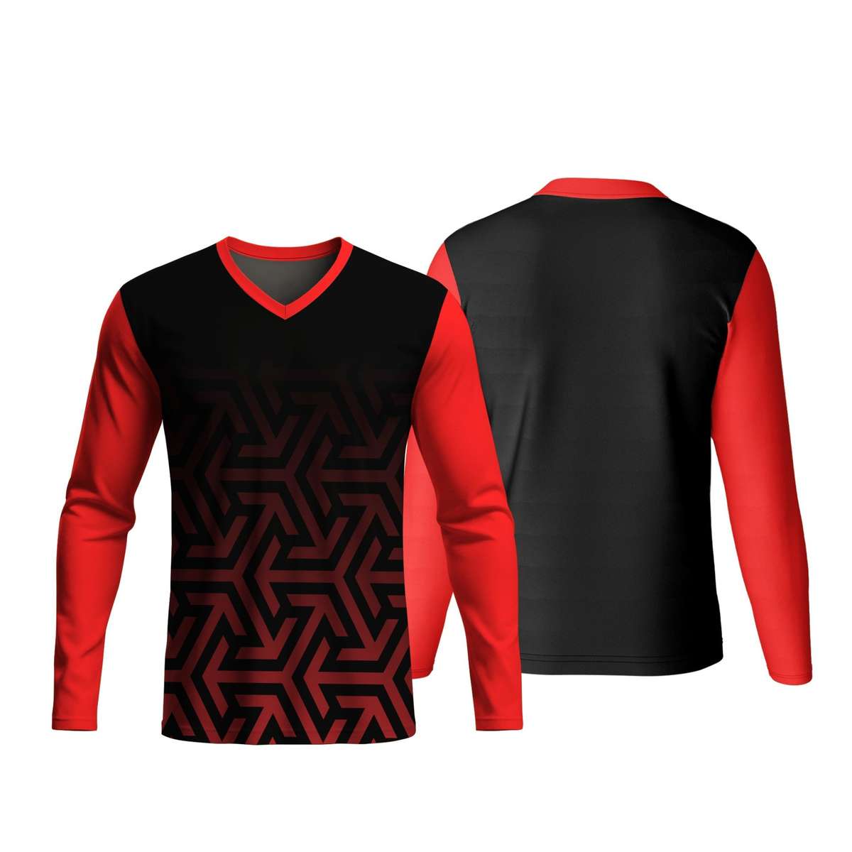 Unisex Dye Sublimated Long Sleeve V-Neck T-Shirt | Interlock | Corporate Design