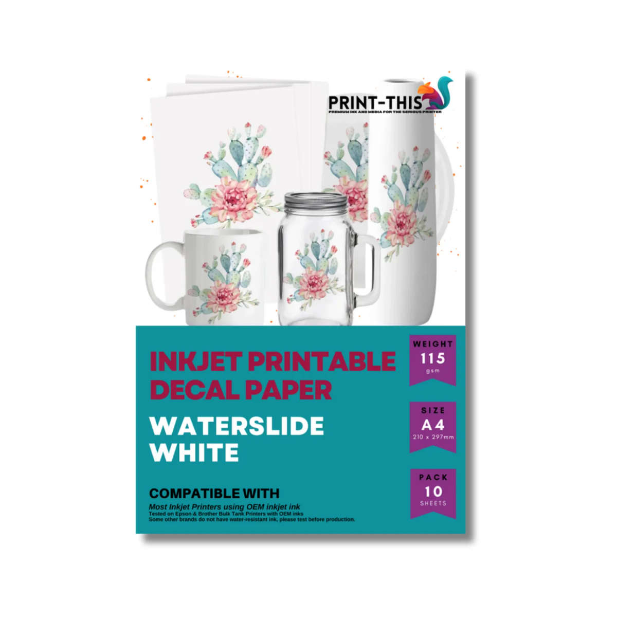 Waterslide Decal - White