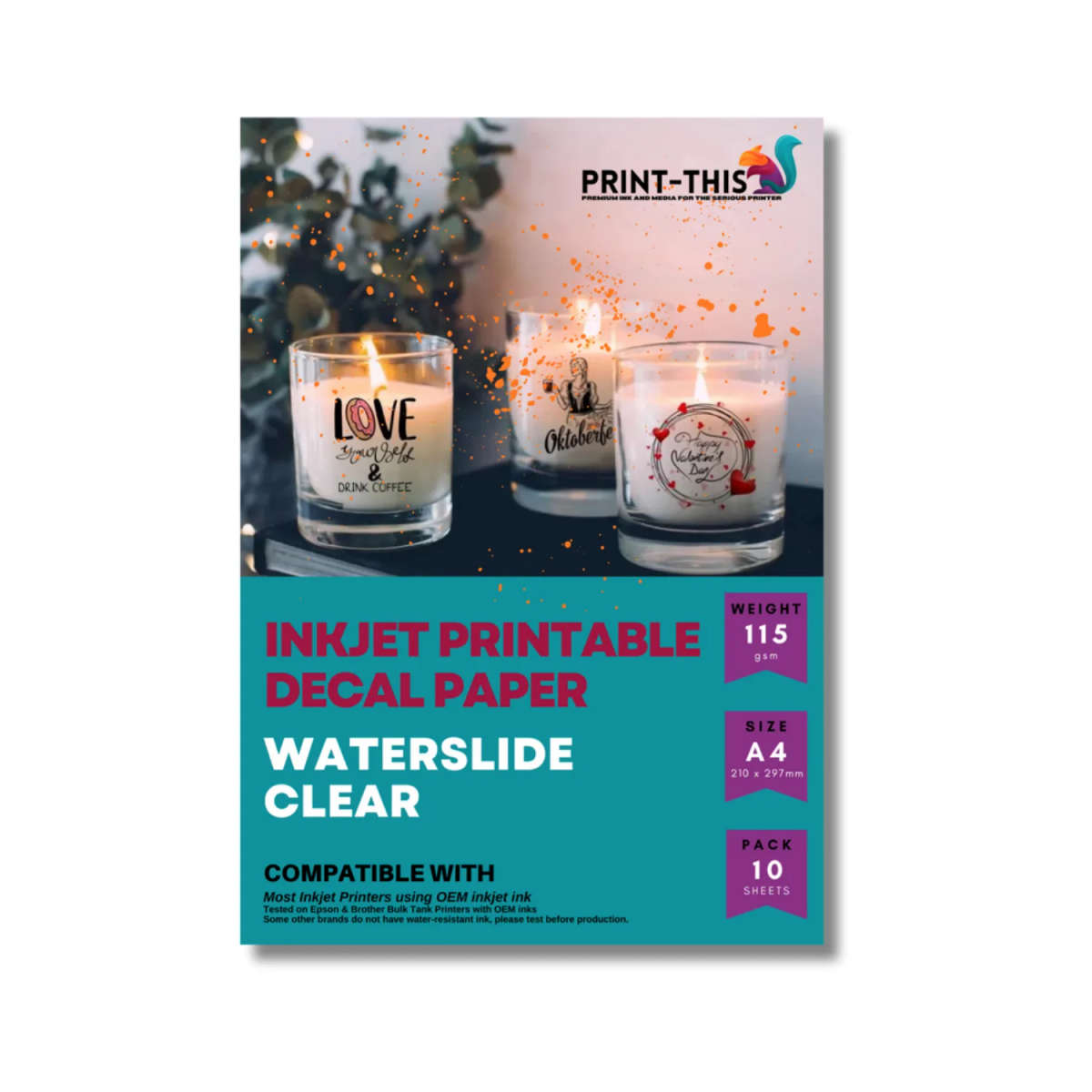 Waterslide Decal - Clear - A4 (10 Sheets)