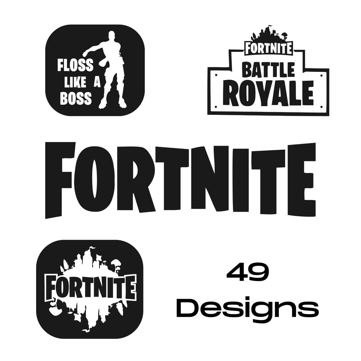49 Fortnite Inspired Mega Bundle - Digital Vector & Raster Assets