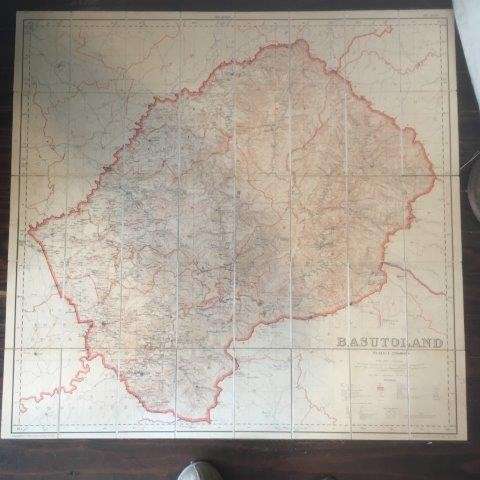 Map of Basutoland 1904 (includes book of Routes) - Dobson, Capt. M. C. RFA 0.70kg