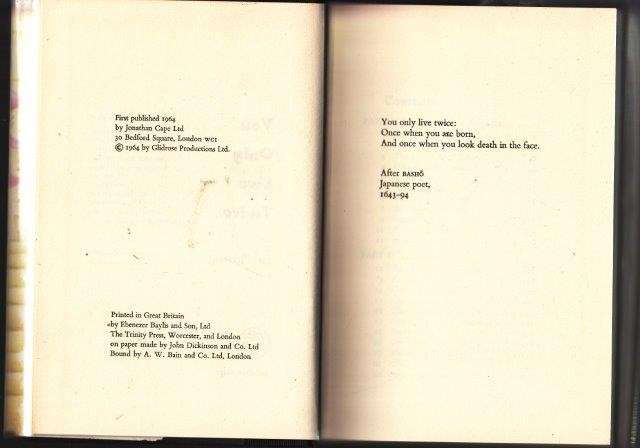 You Only Live Twice (First Edition) - Fleming, Ian