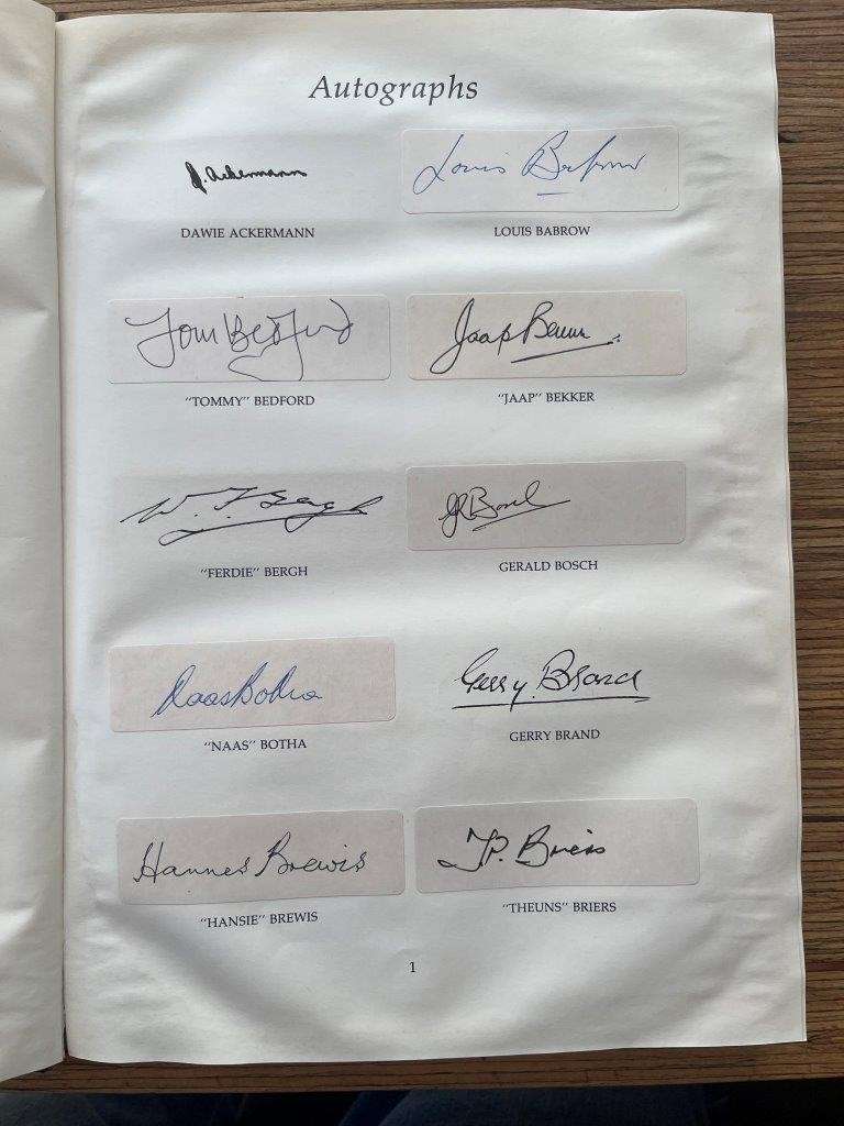 Doc Craven`s Tribute -- The Legends of Springbok Rugby 1889-1989 (Limited signed leather edition)